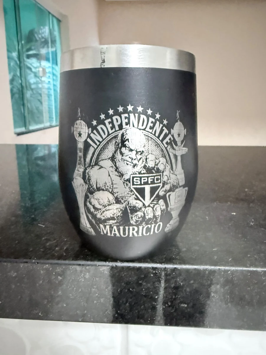 Copo térmico preto personalizado por gravação a laser